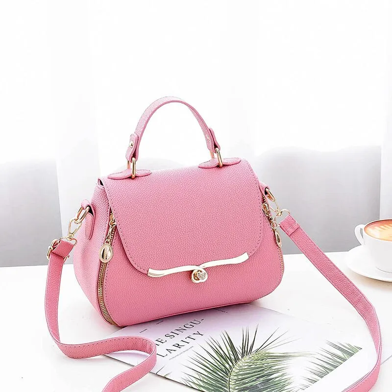 Back to College Vvsha New Sweet Ladies Handbag Ladies Fashion Elegant Bag Solid Color Matching Color Messenger Bags High Quality Shoulder Bag Top Sale