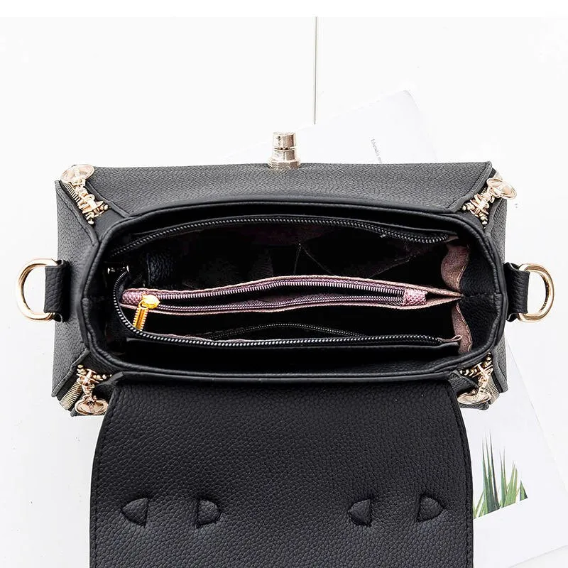 Back to College Vvsha New Sweet Ladies Handbag Ladies Fashion Elegant Bag Solid Color Matching Color Messenger Bags High Quality Shoulder Bag Top Sale