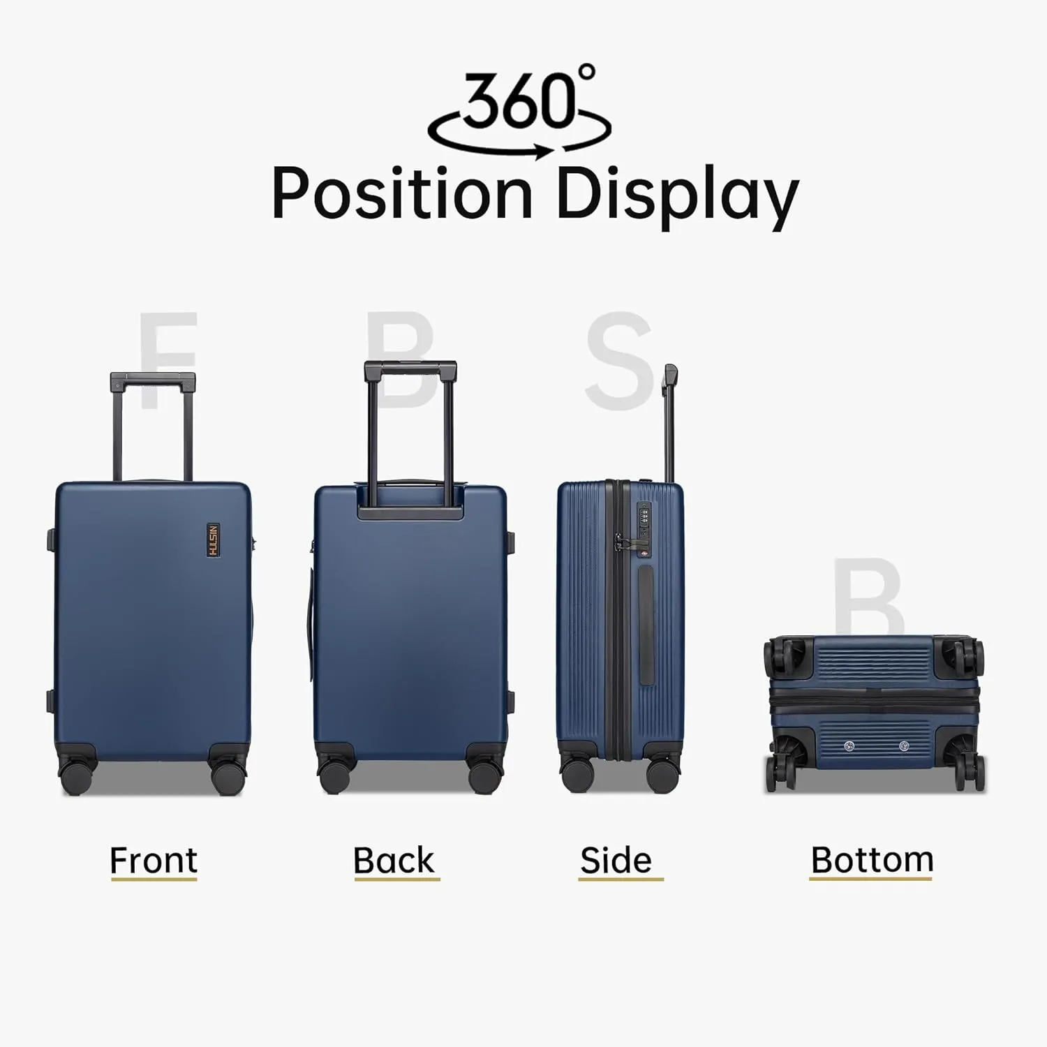 Carry on Luggage 22x14x9 Airline Approved, 20 Inch Carry-on Suitcase, Hard Shell Luggage with Spinner Wheels, Hardside Small Rolling Suitcase with TSA Lock for Travel (Blue, 20-Inch)