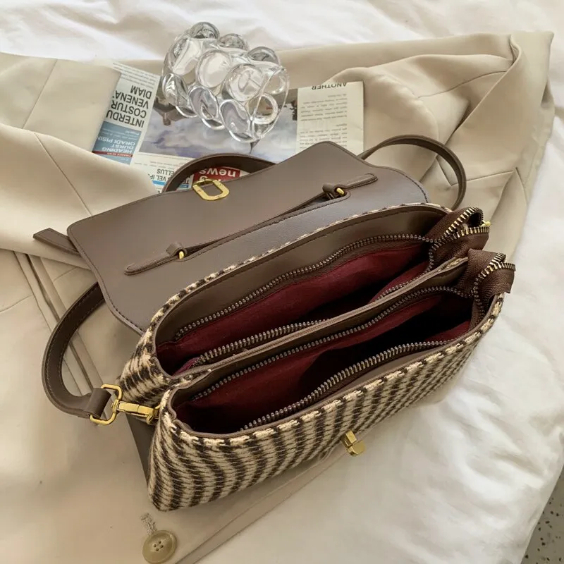Casual Women Small Wool Handbags Fashion Designer Ladies Tote Crossbody Bags for Women Luxury Female Shoulder Messenger Bag New