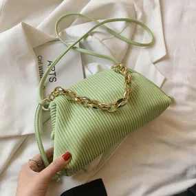Chain Underarm Bag 2021 Summer New High-quality Soft PU Leather Women's Designer Handbag Luxury Brand Shoulder Messenger Bag