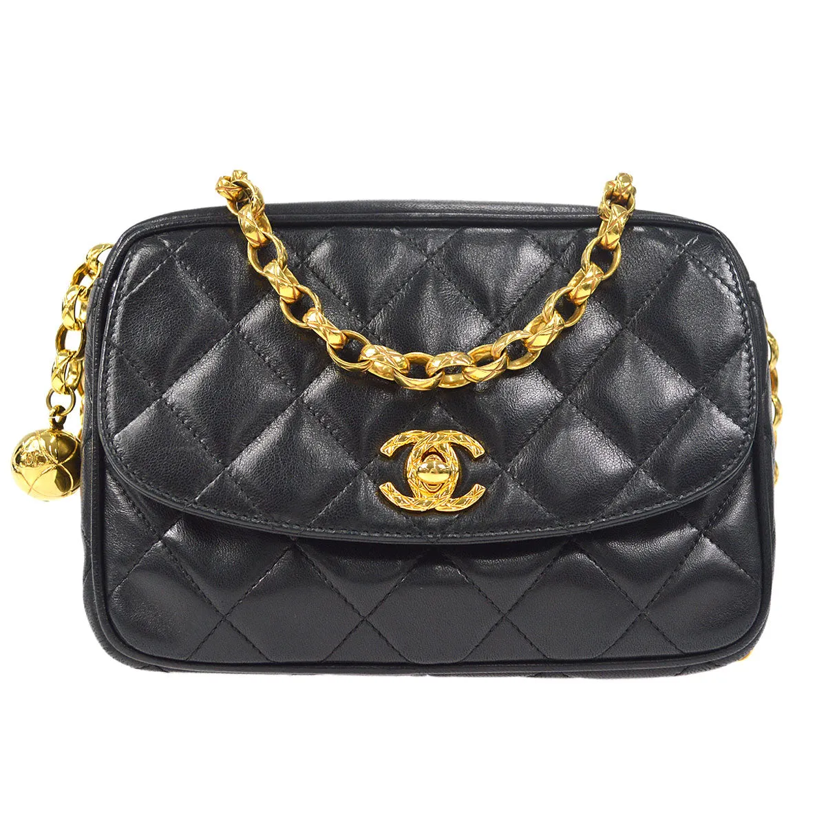 CHANEL Bijou Chain Shoulder Bag Black Lambskin