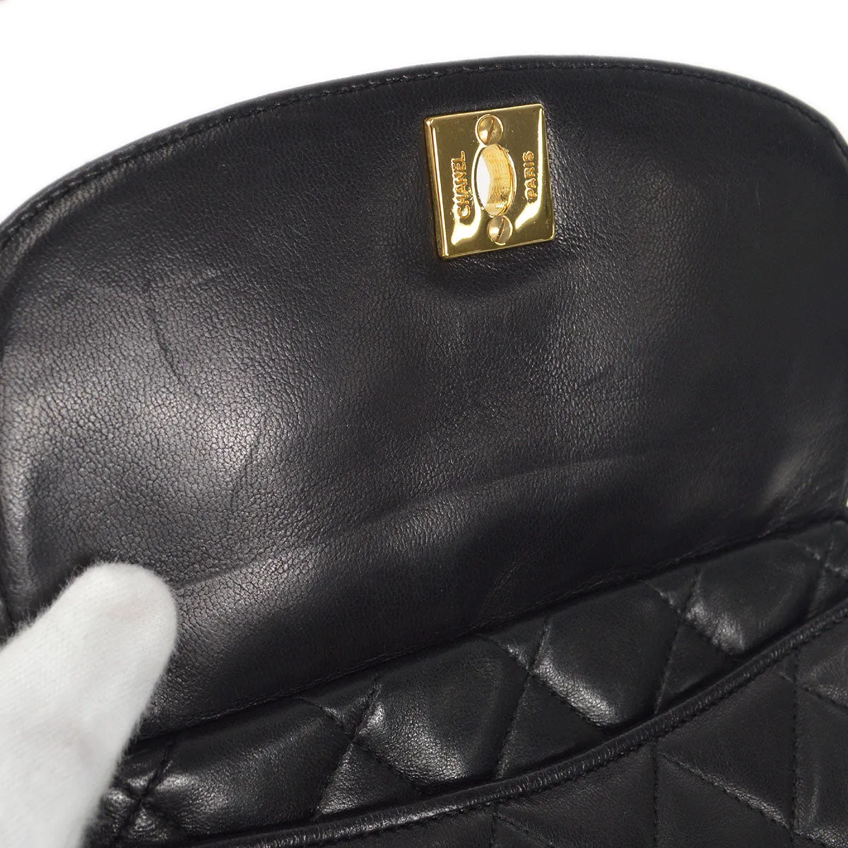 CHANEL Bijou Chain Shoulder Bag Black Lambskin