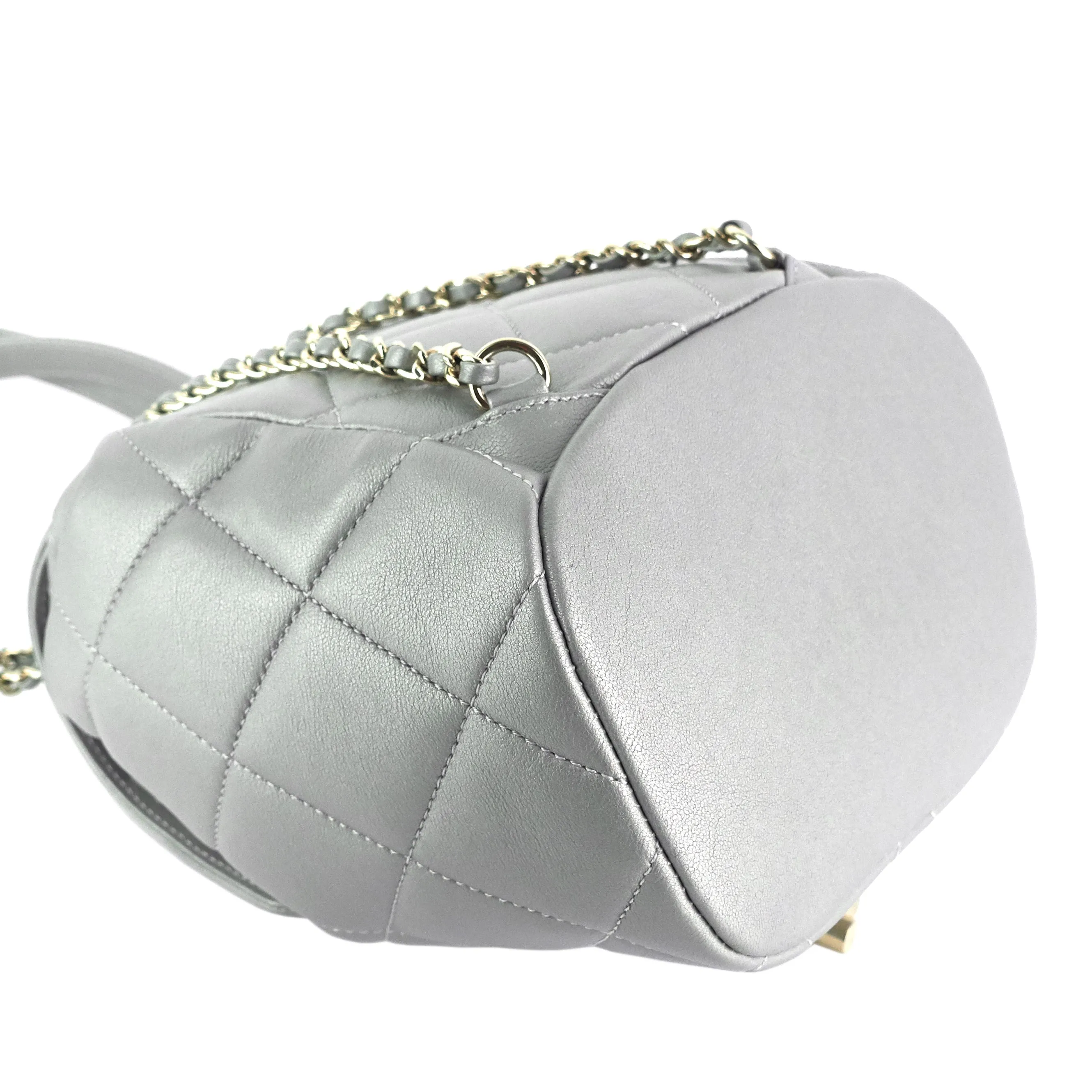 CHANEL CC Lambskin Leather Chain Flap Backpack