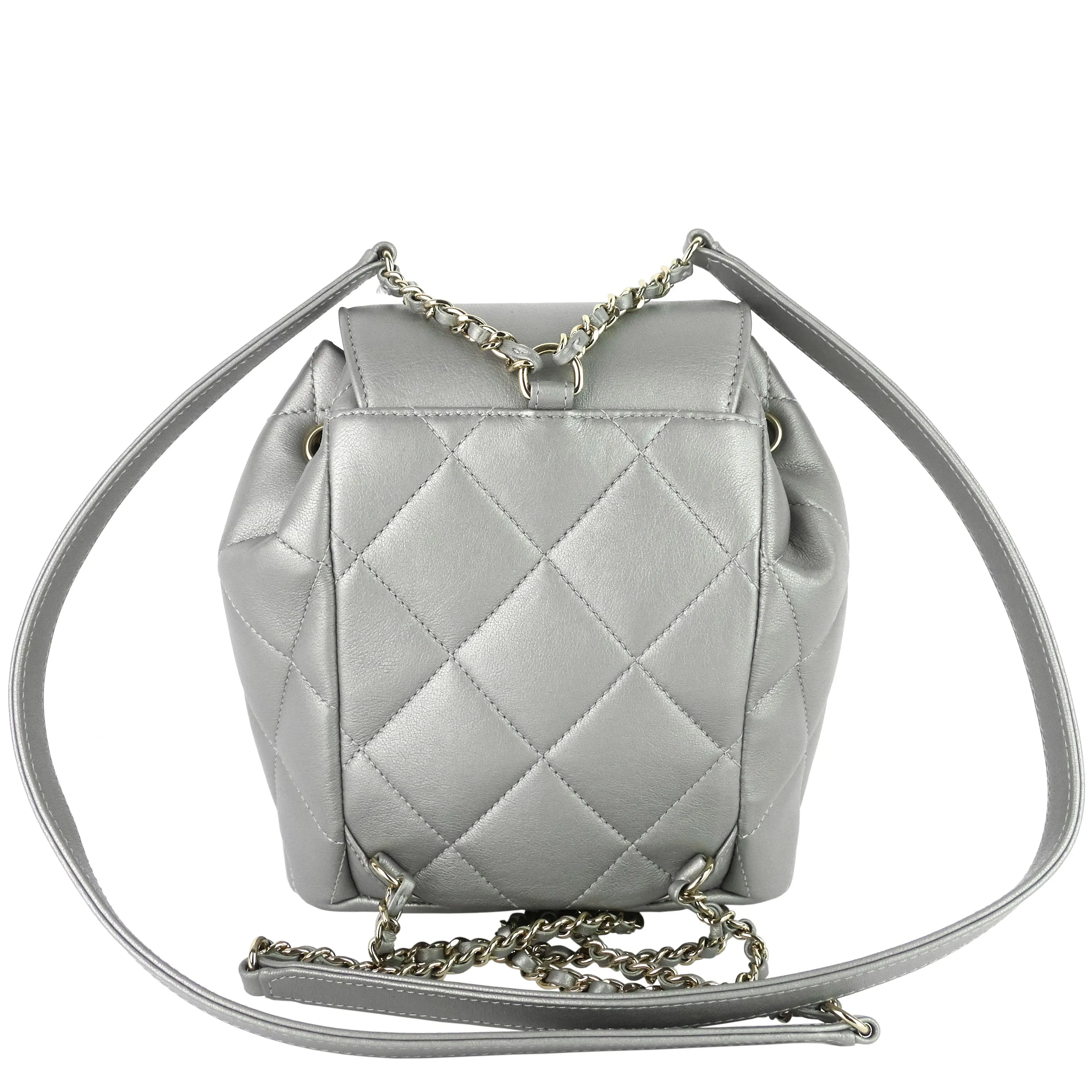 CHANEL CC Lambskin Leather Chain Flap Backpack