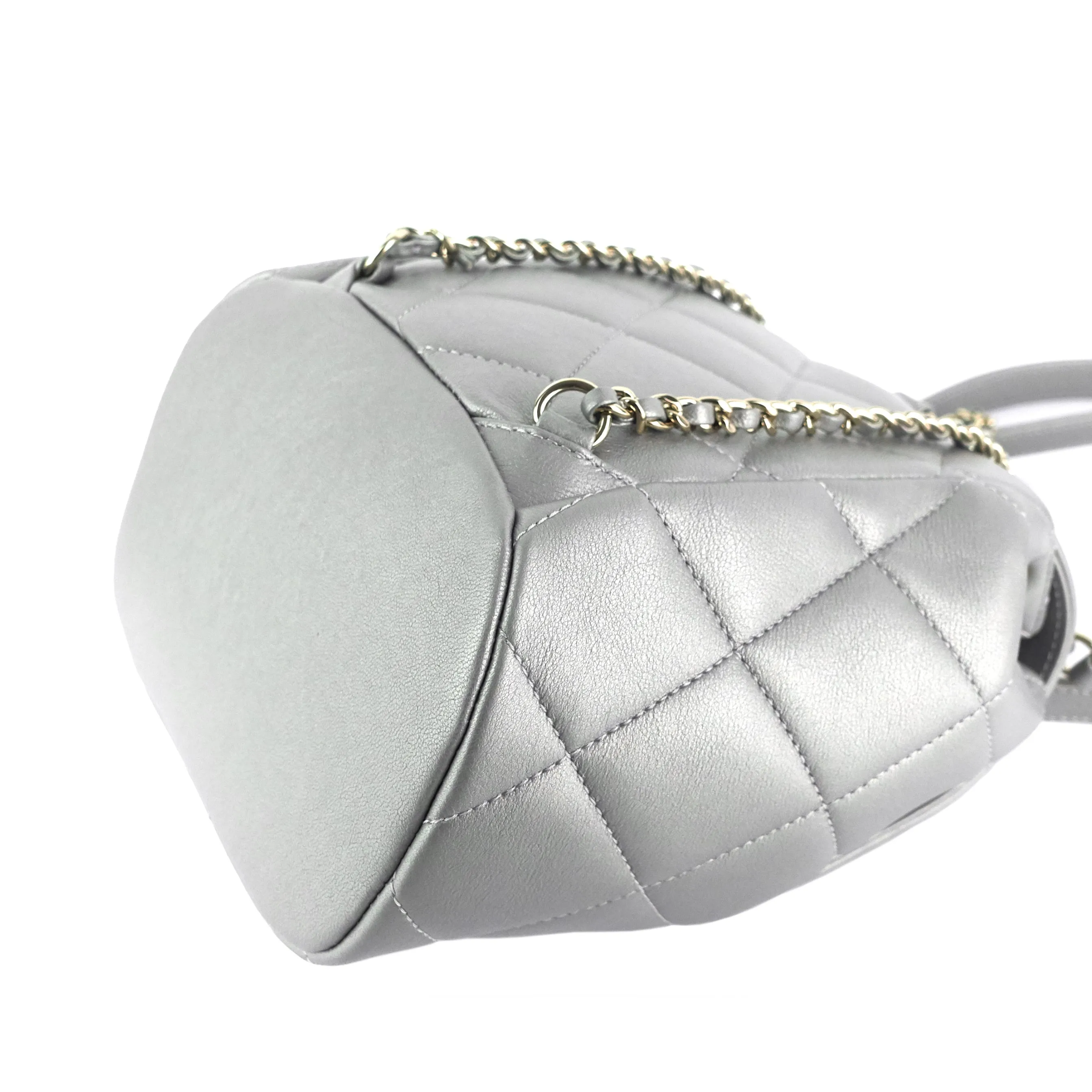 CHANEL CC Lambskin Leather Chain Flap Backpack