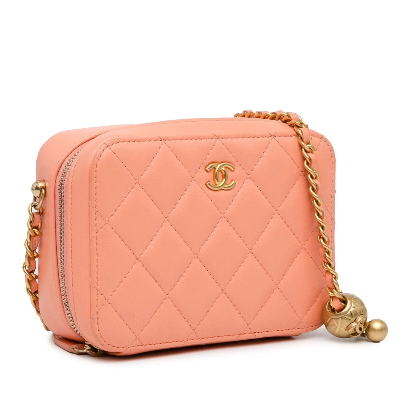 Chanel Cc Quilted Lambskin Pearl