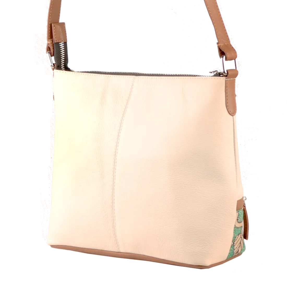 Genuine Leather Handcrafted Sling Bag Women (Cream Tan)