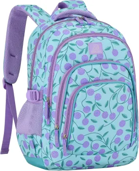 Girls Vibrant School Backpack | Archibald Collection for Kids | 17 inch Height 24L | Lush Lavender (Berry Purple)