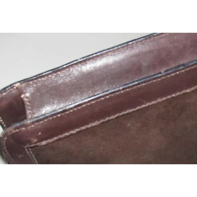 Gucci Vintage Bodyshoulder Purse Brown Suederedgreen Stripe Leather Messenger Bag