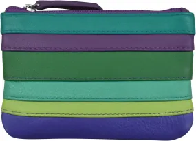 ili New York Mini Leather Coin Purse, Compact Design with Key Ring and RFID Protection for Women and Men in Vibrant Colors, Cool Tropics