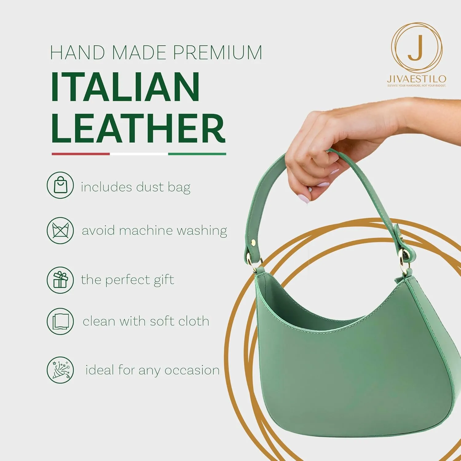 Italian Leather Handbags for Women, Women’s Shoulder Bag Tote Purse with Crossbody Strap,Handmade Genuine Leather