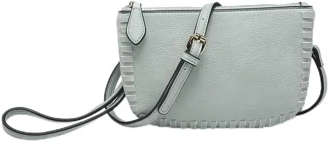 JEN & CO. Bonnie Vegan Leather Small Crossbody Bags Whipstitch Wristlet Wallets Clutch Purses Shoulder Handbag for Women