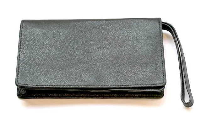 JP leather clutch - black