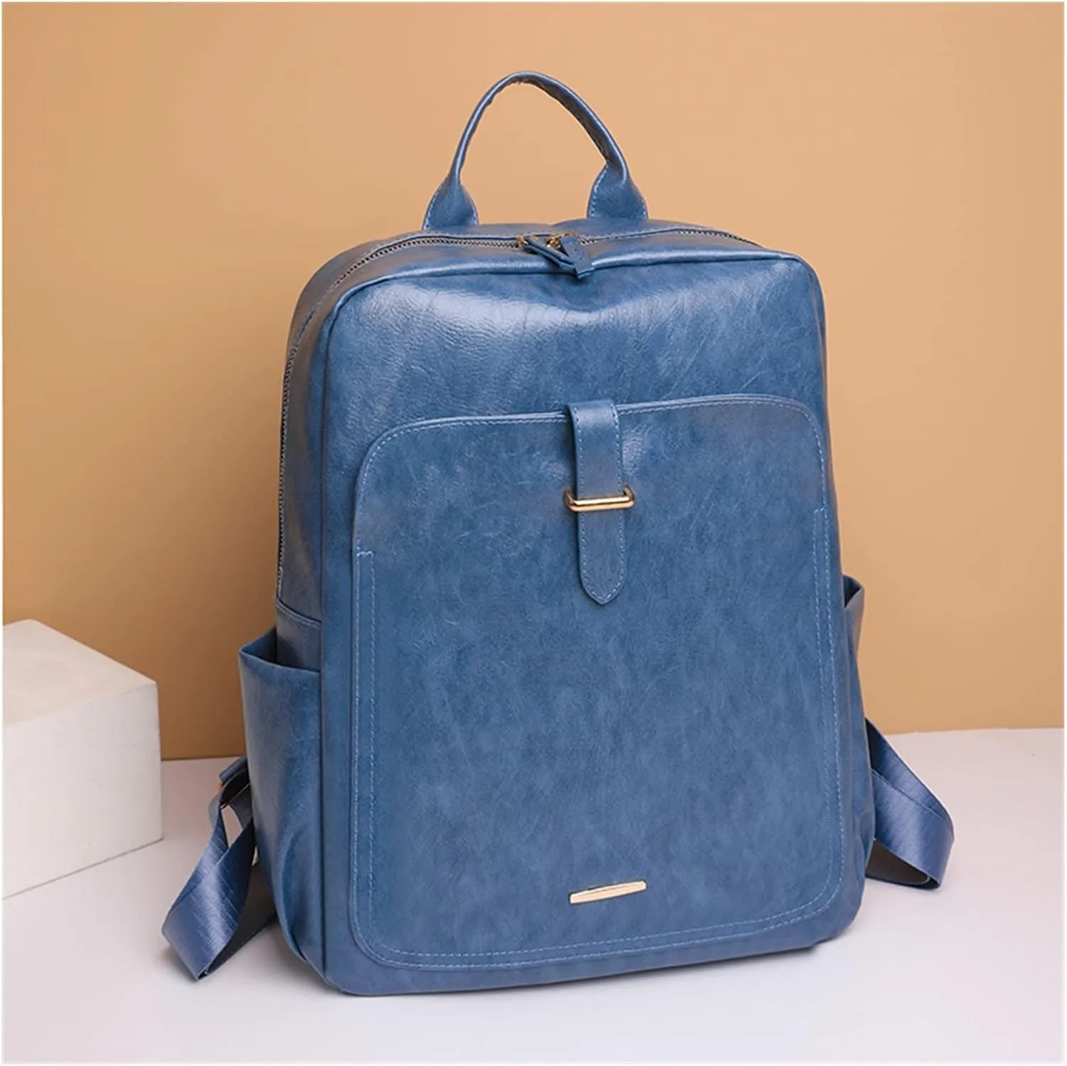 Luxury Women Backpacks Soft Leather Female Travel Shoulder Bags Backpack Fashion Bags For Womens(Beige)