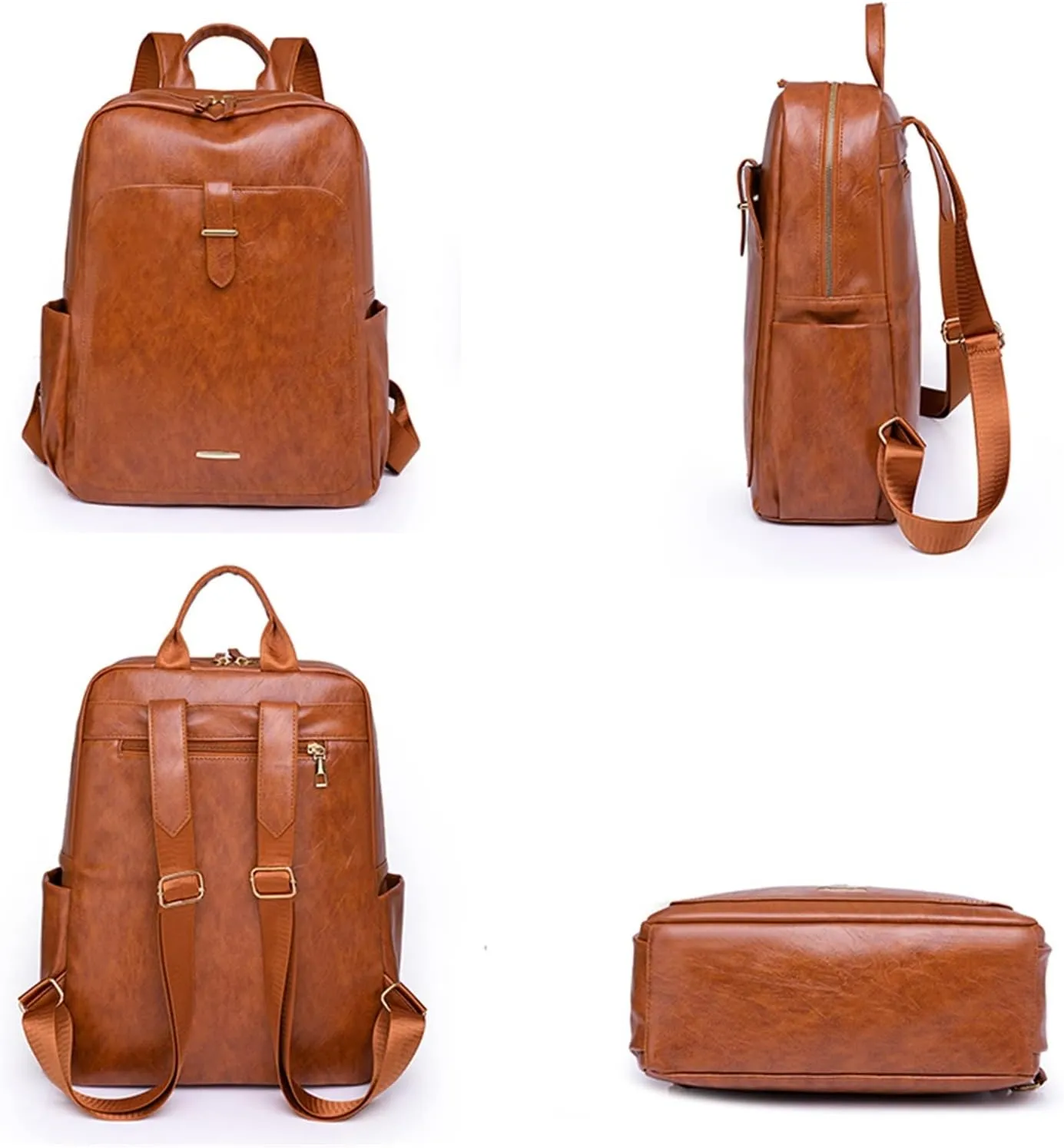 Luxury Women Backpacks Soft Leather Female Travel Shoulder Bags Backpack Fashion Bags For Womens(Beige)