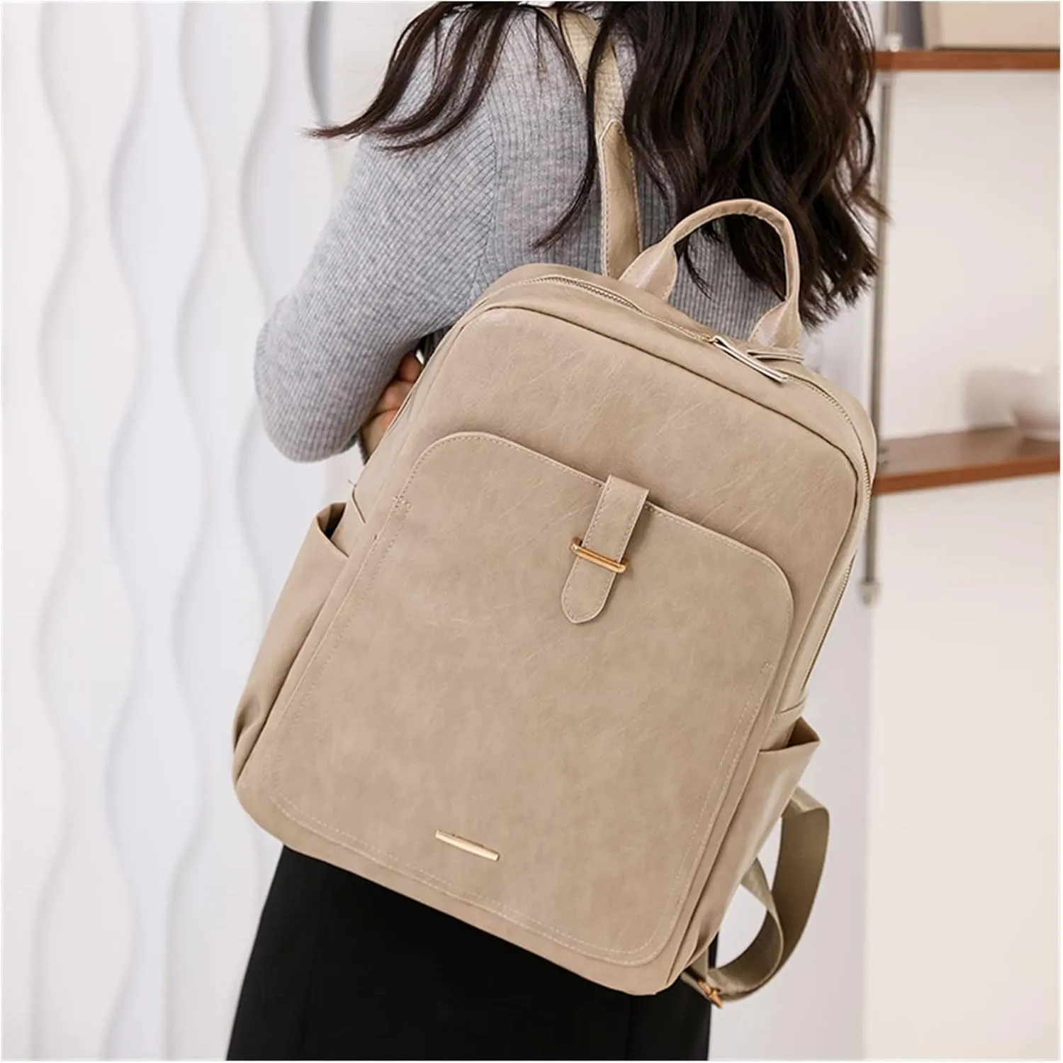 Luxury Women Backpacks Soft Leather Female Travel Shoulder Bags Backpack Fashion Bags For Womens(Black)