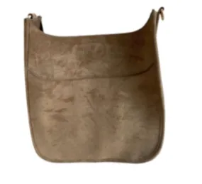 Mushroom Suede Classic Messenger - Gold Hardware - No Strap