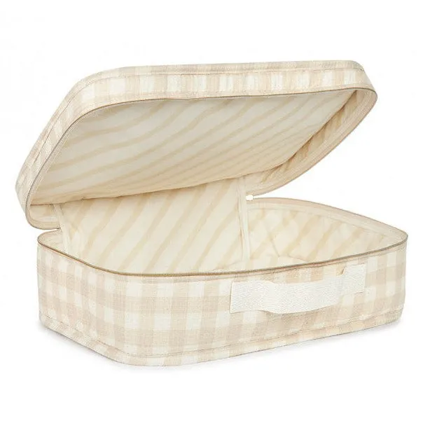 Nobodinoz Victoria Baby Suitcase 36x26x11cm | Ivory Checks
