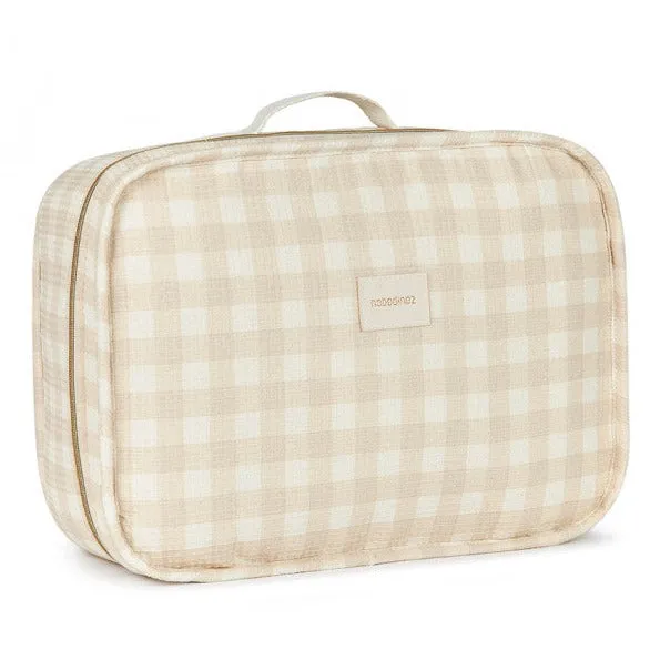 Nobodinoz Victoria Baby Suitcase 36x26x11cm | Ivory Checks