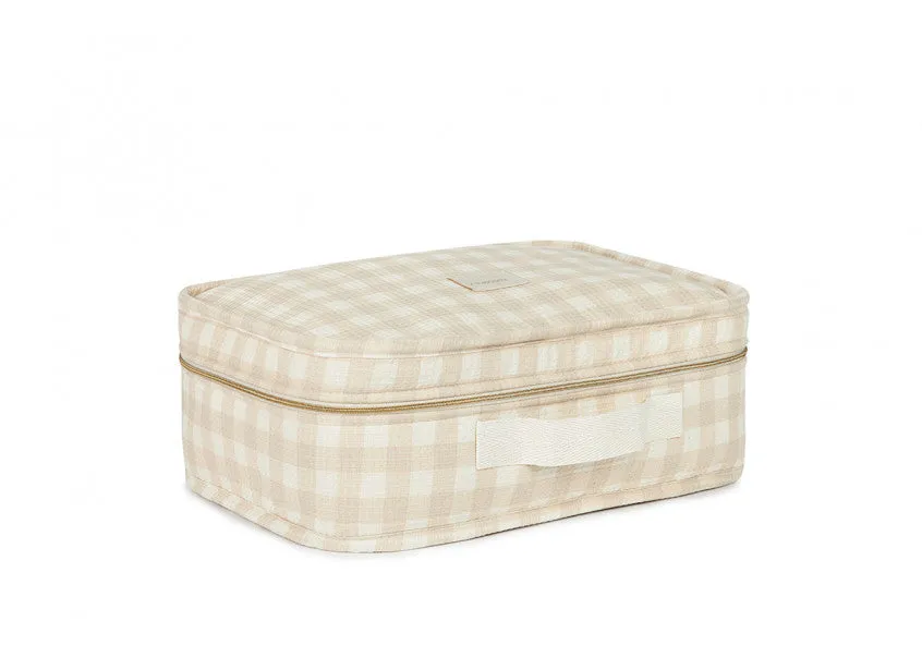 Nobodinoz Victoria Baby Suitcase 36x26x11cm | Ivory Checks