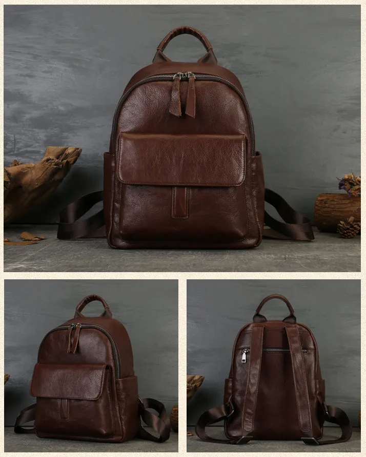 Stylish Womens Black Backpack Purse Ladies Black Leather Rucksack
