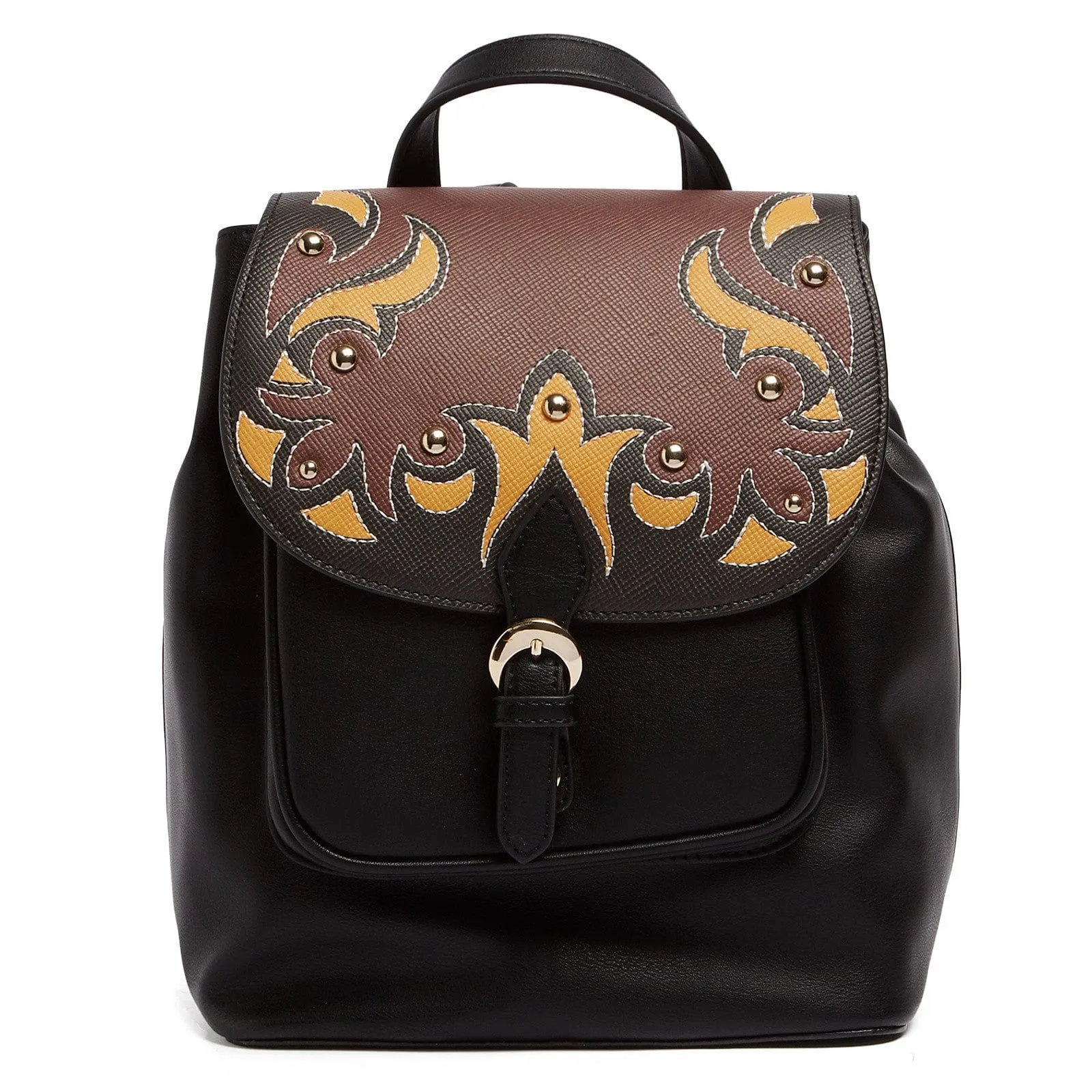 Tosca Blu Tan/Black Large Western Applique Flap Backpack