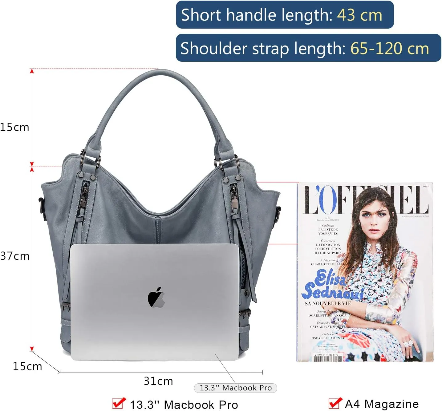 Tote Bag for Women PU Leather Shoulder Bags Fashion Hobo Bags Large Purse and Handbags with Adjustable Shoulder Strap