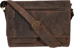 VALENCHI Leather Messenger Bag For Men - Laptop Messenger Briefcase & Shoulder Bag-Office, Work, Travel