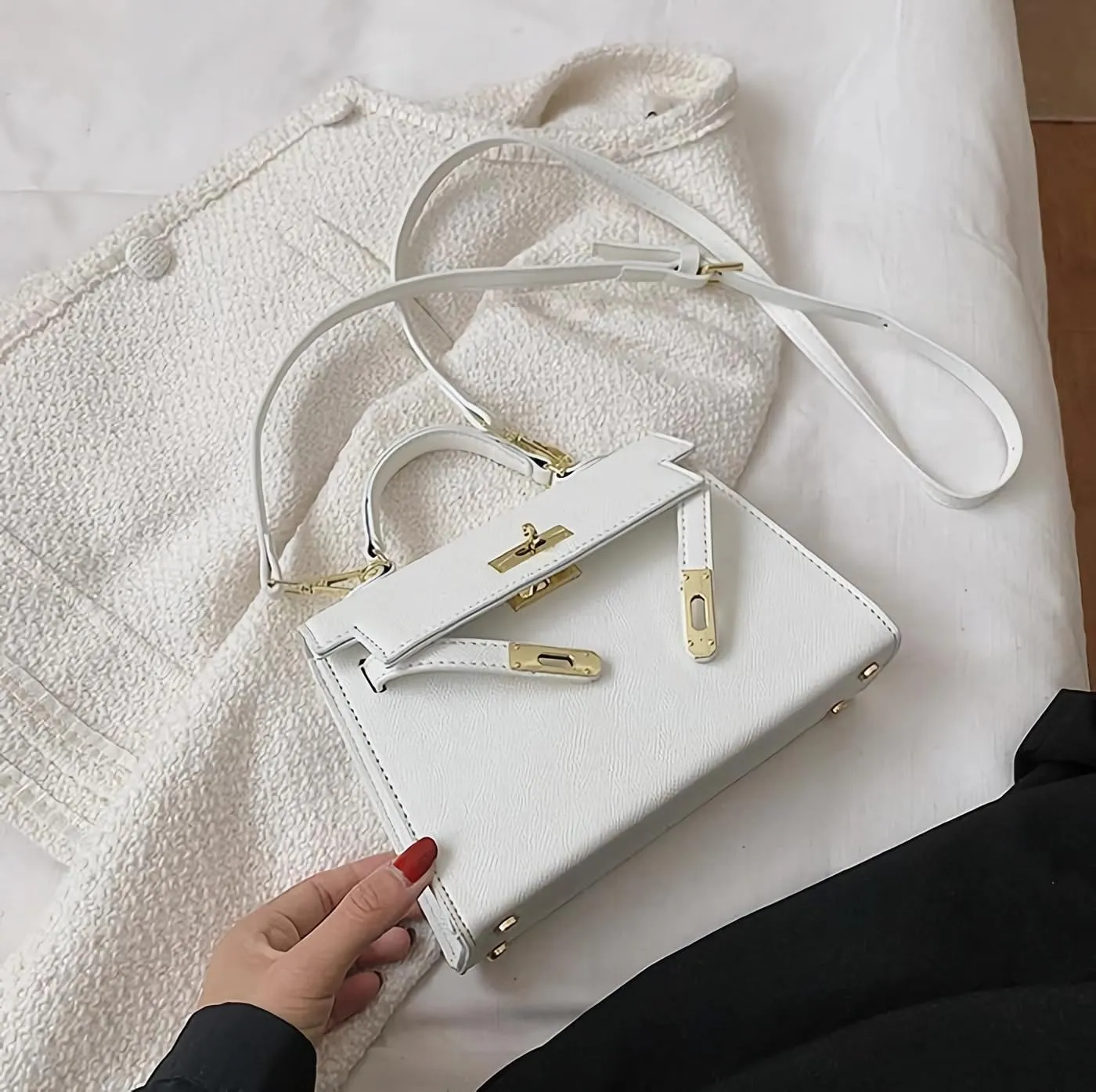 Women's adjustable shoulder straps shoulder bags and crossbody bags commuter handbags PU underarm Purses