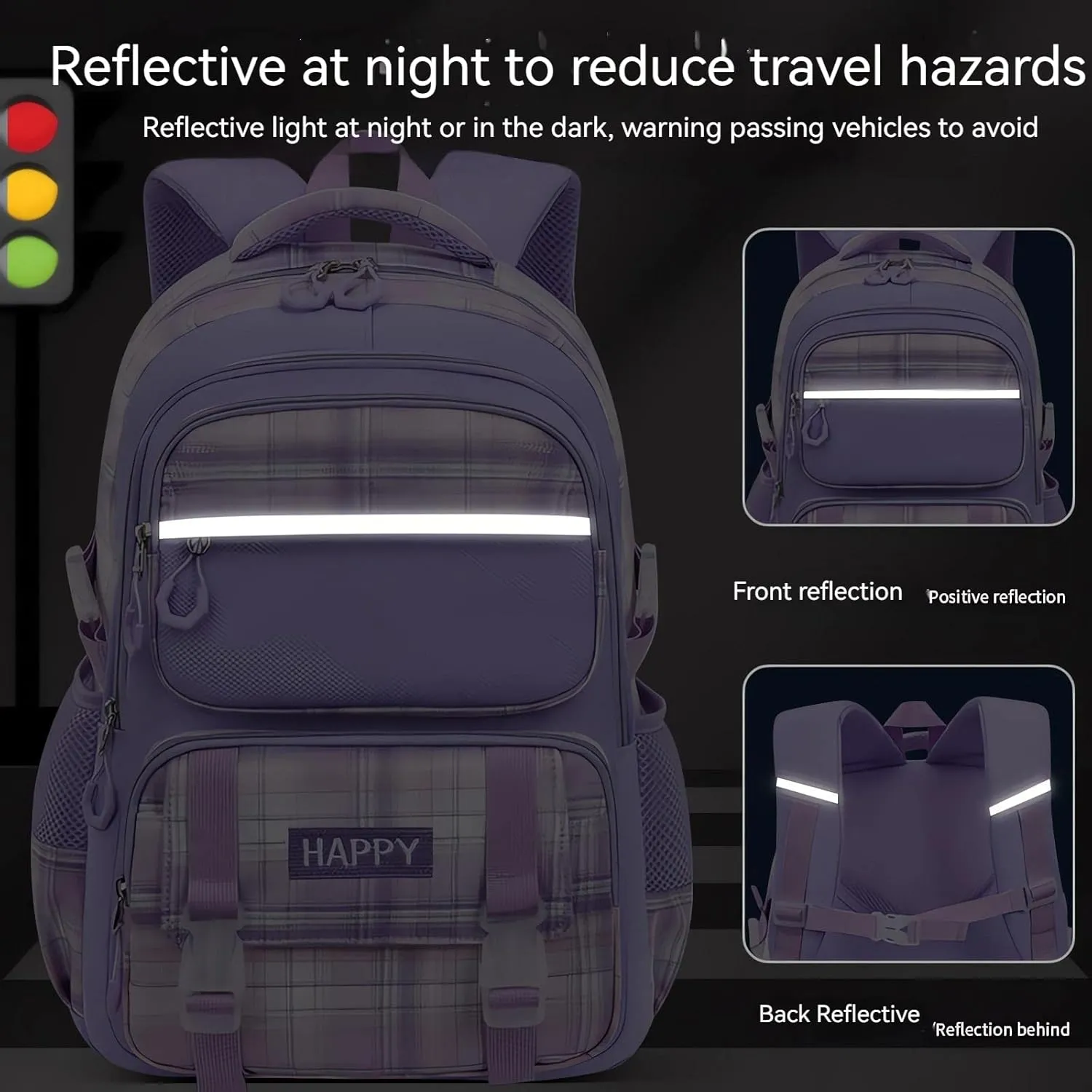 WYCY Kids Backpack School Backpacks for Girls Large Bookbags for Teen Girls Cute Book Bag with Compartments (School bag Insulated Lunch Bag Pencil Case Purple)
